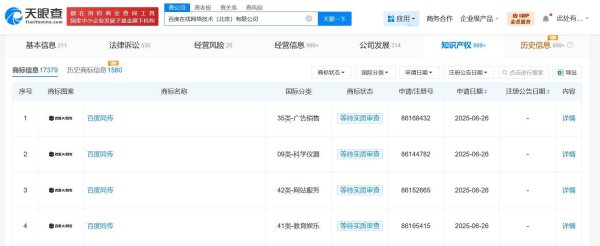 股壹佰 百度申请注册AI同传商标